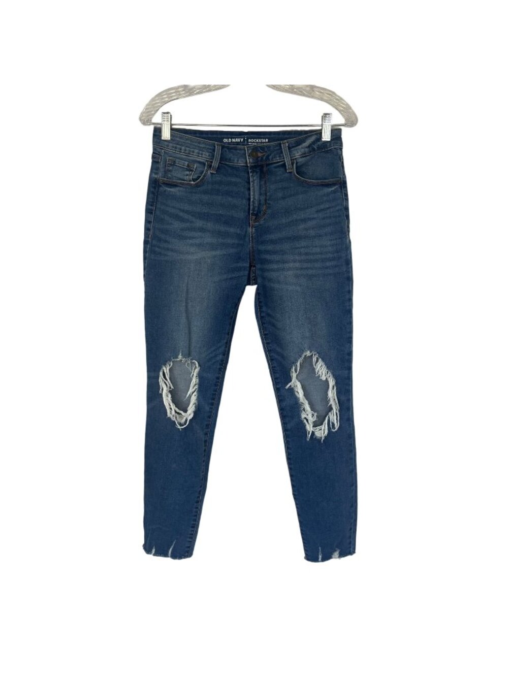 Old Navy Rockstar Mid-Rise Distressed Skinny Jeans Womens Size 4 R